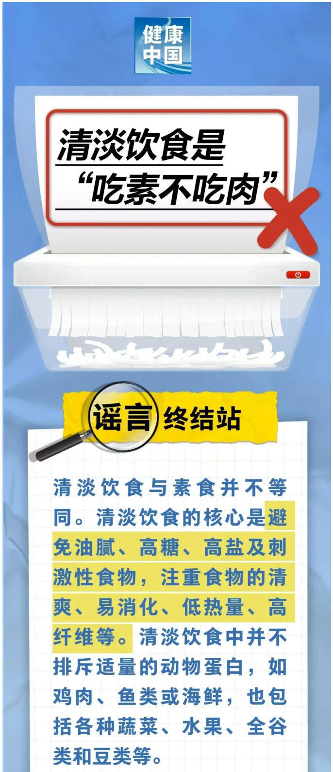 【健康辟谣】清淡饮食是“只吃素不吃肉”……是真是假？01.jpg